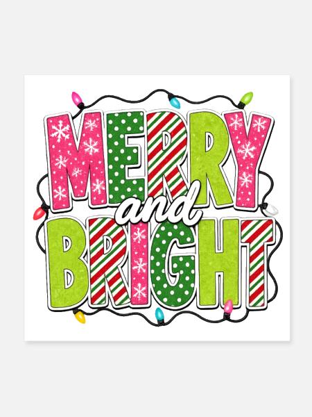 Merry and Bright Christmas - Poster 8x8 - white - Front