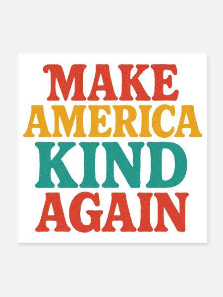 Kindness Over Division Retro - Poster 8x8 - white - Front