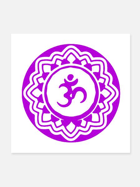 Crown Chakra - Sahasrara - Poster 8x8 - white - Front