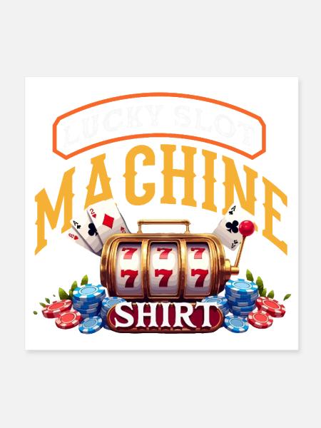 Lucky Slot Machine Casino Gambling Vegas - Poster 8x8 - white - Front