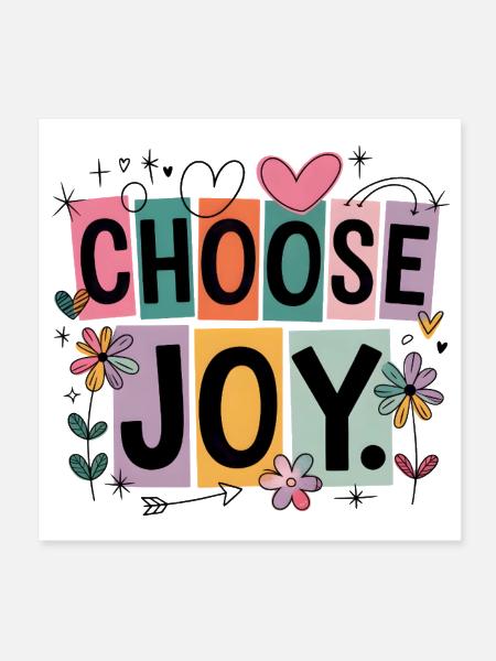 CHOOSE JOY - Poster 8x8 - white - Front