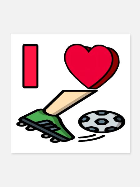 I LOVE SOCCER #1 - Poster 8x8 - white - Front