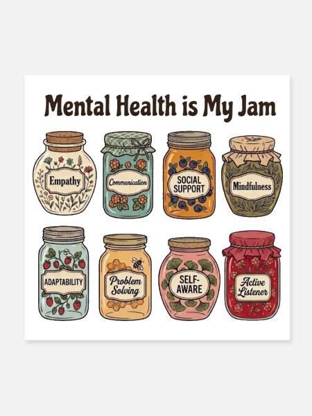 Mental Health Is My Jam - Poster 8x8 - white - Front