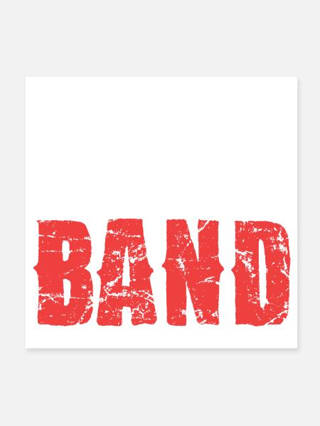 Im With The Band Distressed Tee - Poster 8x8 - white - Front