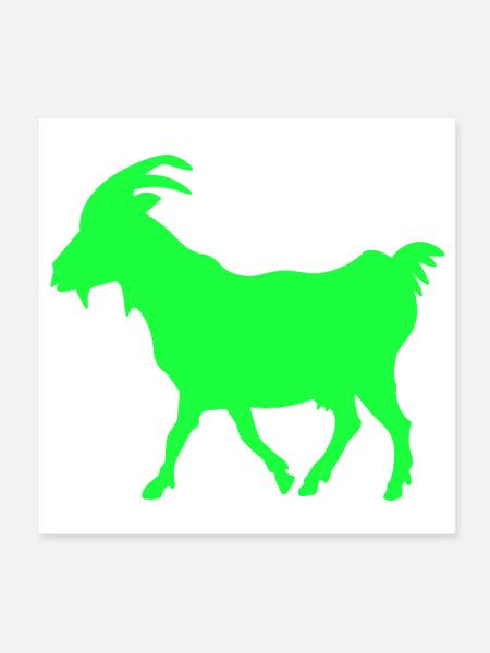 GOAT green neon - Poster 8x8 - white - Front