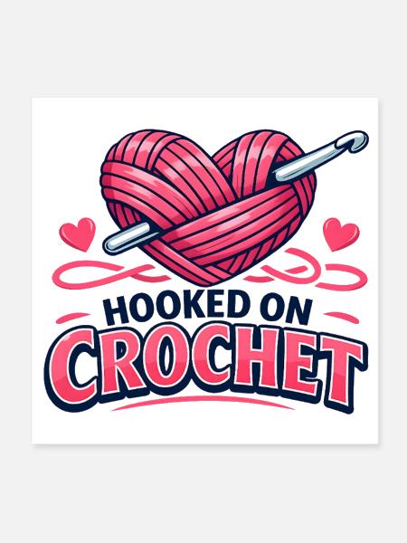 amateur de crochet - Poster 8 x 8 po - blanc - Devant