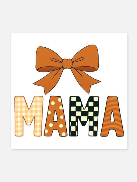 Playful Gingham and Checkerboard Mama Design - Poster 8x8 - white