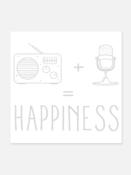 Radio Microphone Happiness - Poster 8x8 - white - Front