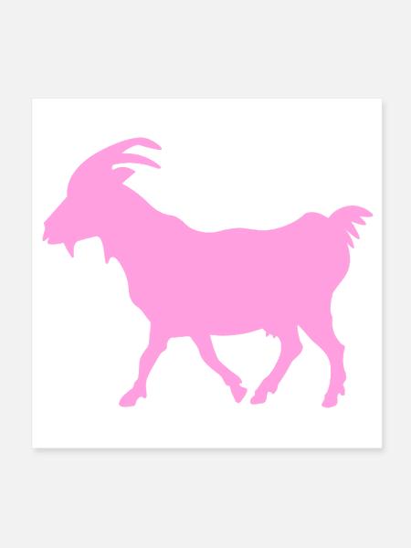 Goat Pink - Poster 8x8 - white - Front