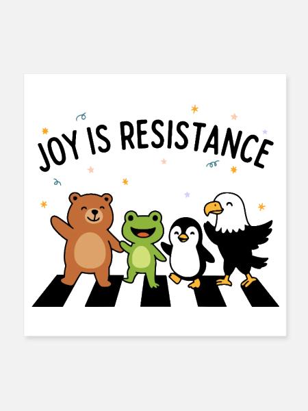 Joy is resistance - Poster 8x8 - white - Front
