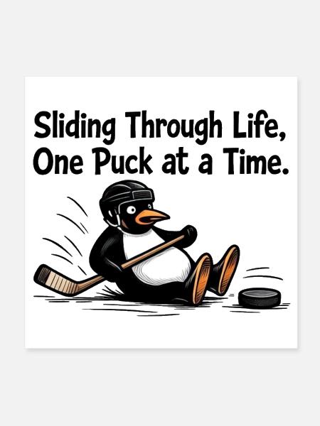Loisir sportif de la ligue de hockey sur glace des Penguins - Poster 8 x 8 po - blanc - Devant