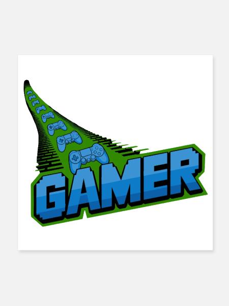  Gamer Retro Game Controller Arcade Video Game - Poster 8x8 - white - Front