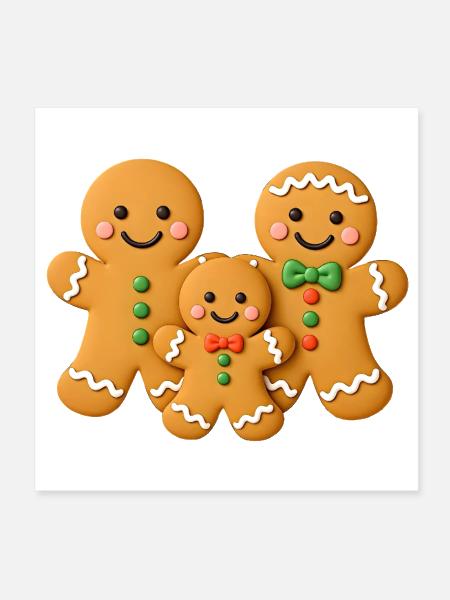 Gingerbread Family Trio - Poster 8x8 - white - Front