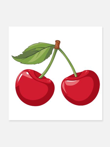 Vibrant Cherry Illustration - Poster 8x8 - white - Front