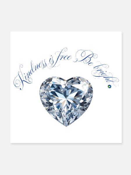 Kindness is free Be Bright - Poster 8x8 - white - Front