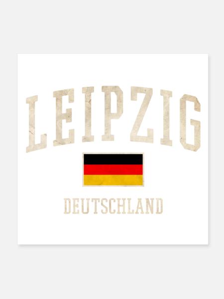 Leipzig Vintage Germany Flag - Poster 8x8 - white - Front