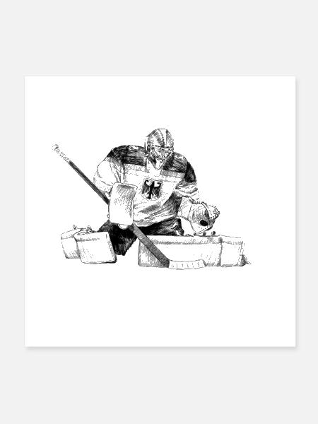 Hockey Goalie Sketch - Poster 8x8 - white - Front