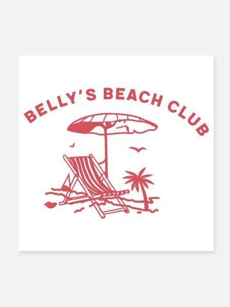 Belly's Beach Club  - Poster 8x8 - white - Front