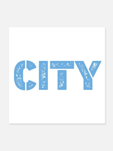 Manchester City Powder Blue - Poster 8x8 - white - Front