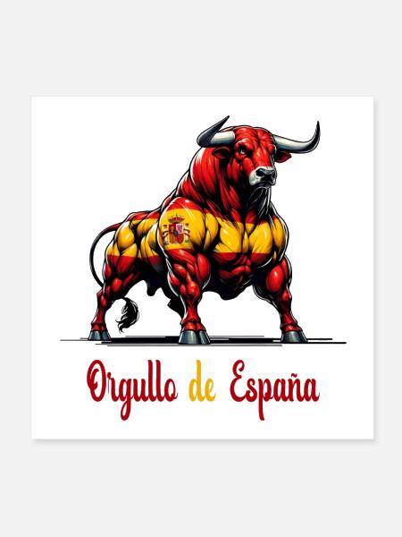 The pride of Spain flag design - Poster 8x8 - white - Front