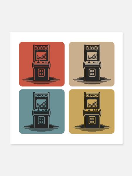 Retro Gaming Machine 80s - Poster 8x8 - white - Front