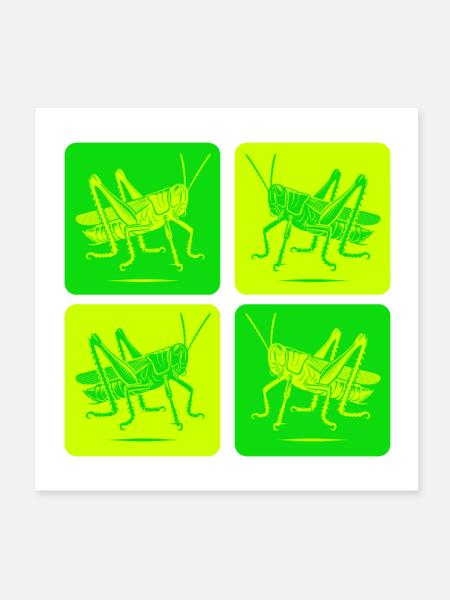 Minimalist Grasshopper - Natural Art - Poster 8x8 - white - Front