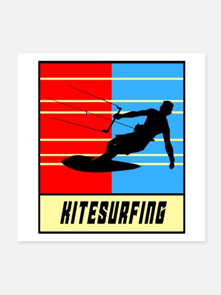 Retro Kitesurf Vibes - Poster 8x8 - white - Front