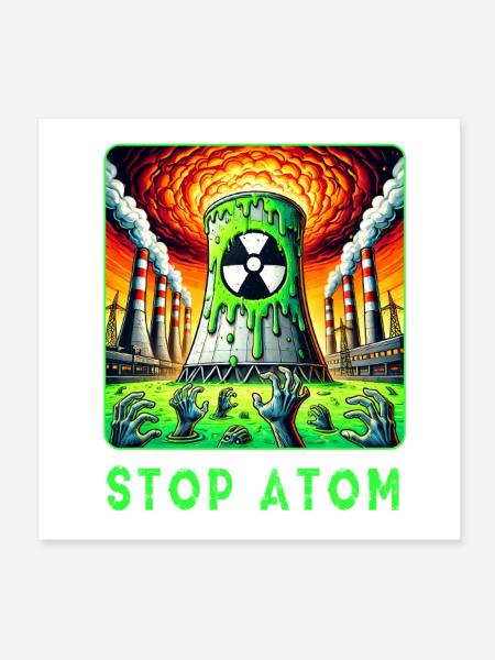 Stop Atom - Radioactive Nightmare - Poster 8x8 - white - Front