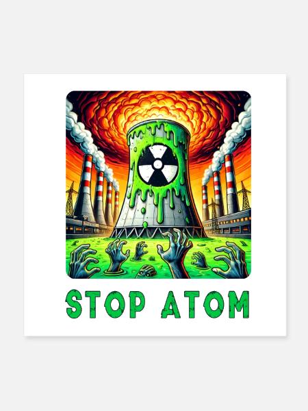 Stop Atom - Radioactive Nightmare - Poster 8x8 - white - Front