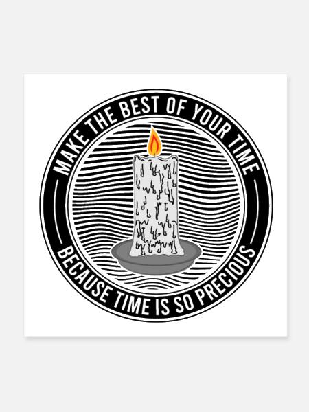 Time Is Precious Candle Quote - Poster 8x8 - white - Front