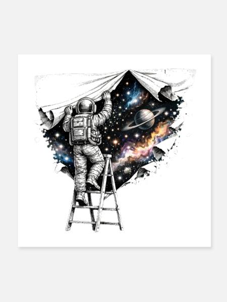 Reality Is Just a Layer 🕳️✨ - Poster 8x8 - white - Front