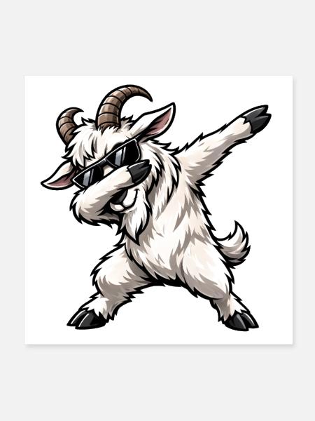 Dabbing Goat - Poster 8x8 - white - Front