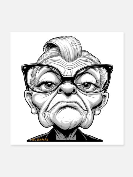 DSE Graphics | Patty – Skeptical Grump - Poster 8x8 - white - Front