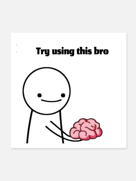 Brain Boost Bro Doodle - Poster 8x8 - white - Front