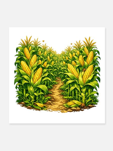 Golden Cornfield - Poster 8x8 - white - Front
