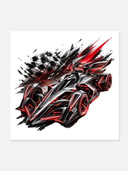 Nebula Racer Neon Velocity - Poster 8x8 - white - Front