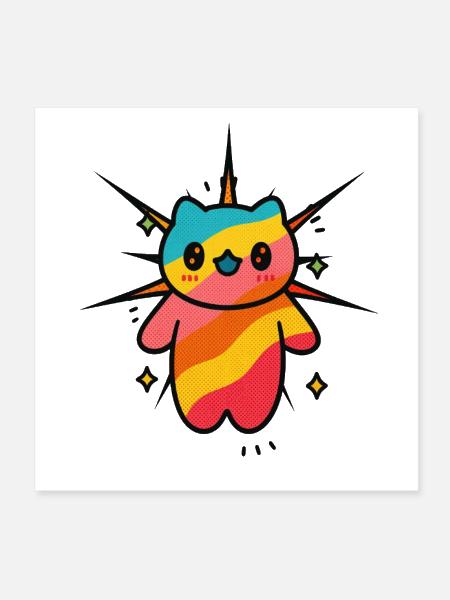 Rainbow Starburst Buddy - Poster 8x8 - white - Front