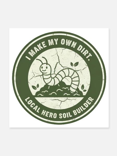 Earthworm soil improver for gardening composting - Poster 8x8 - white - Front