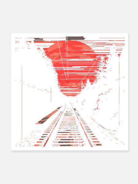 Railway Illustration - Poster 8x8 - white - Front
