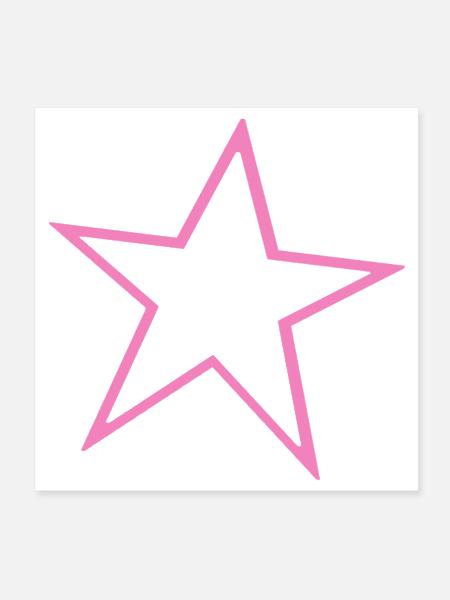 Pink Star Illustration - Poster 8x8 - white - Front