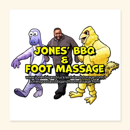 Jones BBQ and Foot Massage - Dancing Logo - Poster 16x16