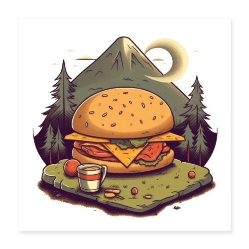 Cheeseburger Campout - Poster 16x16
