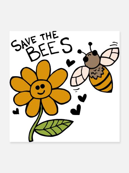 Save The Bees - Poster 16x16 - white - Front