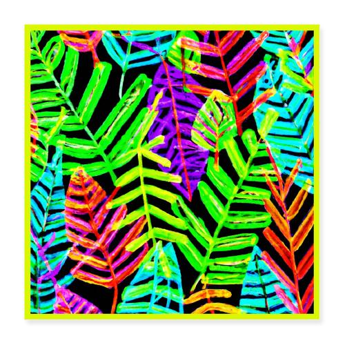 Glowing Leaf Pattern Design - Poster 16x16