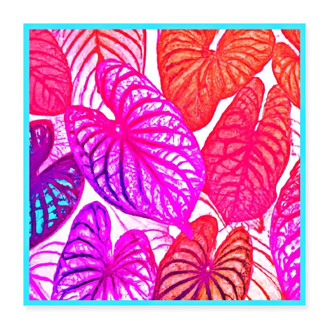 Color Burst Leaves Neon Elegance