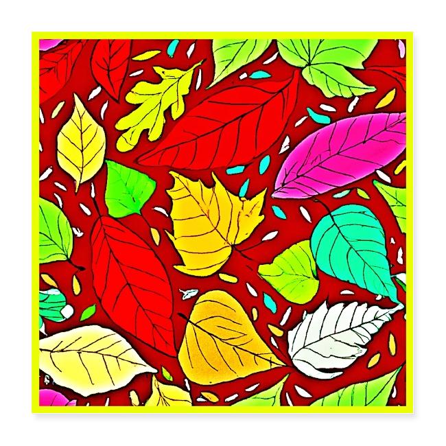 Rainbow Leaves Vibrant Pattern