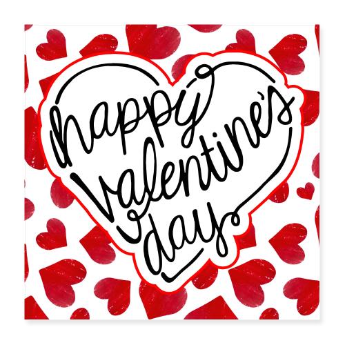 Valentine's Day Designs, February 14, Love Friends - Poster 16x16