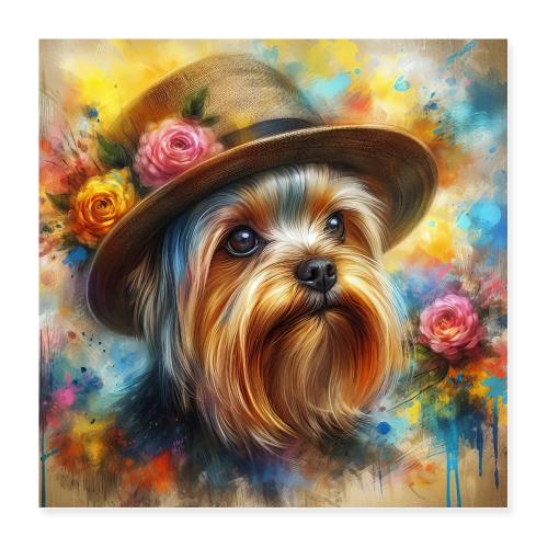 Yorkshire Terrier Splash Art - Poster 16x16