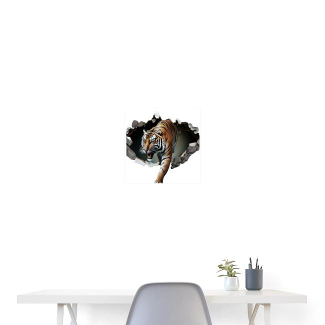 Fashion Design Tiger Coming Out, Wild Feline Tiger