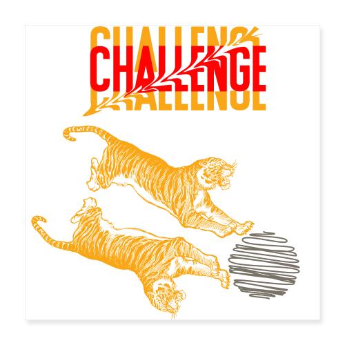 Double tiger fashion, jungle feline animals. - Poster 16x16
